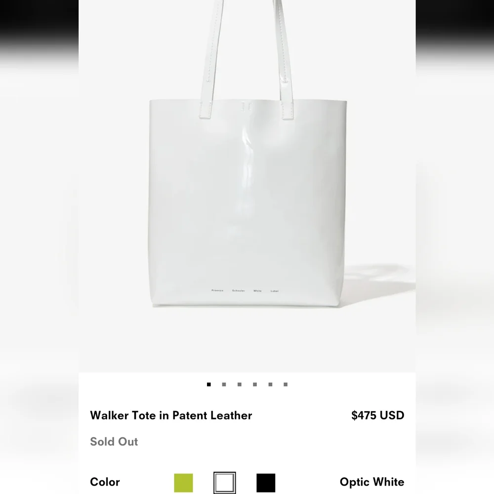 nwt Proenza Schouler White Label Walker Optic White Patent Leather Large…